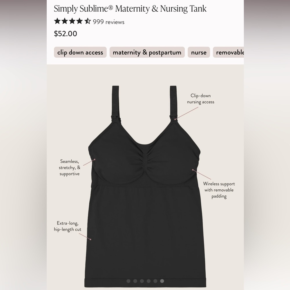 NWOT Kindred Bravely Simply Sublime Nursing Tank Size Large